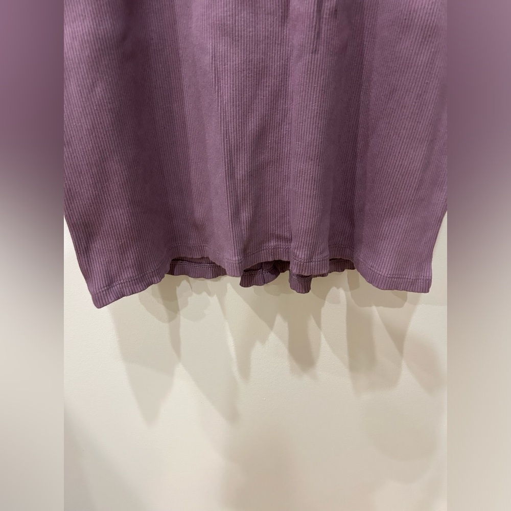Lilac Ribbed Stretch Knit Button Down Gap Dress - image 4